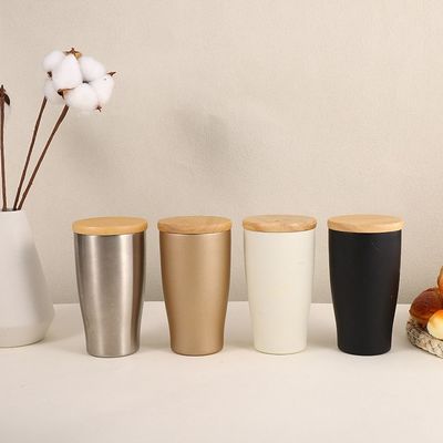 ステンレスステール カラー オーダーメイド 350ml BPAフリー バンブー蓋付き バンブーカバー OEM