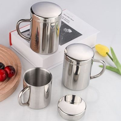 カスタマイズ可能な304ステンレスステール水瓶 ハンドルと蓋付き 210ml/300ml/400ml 直