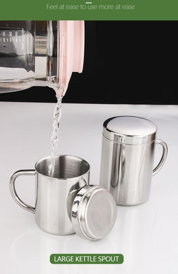 カスタマイズ可能な304ステンレスステール水瓶 ハンドルと蓋付き 210ml/300ml/400ml 直