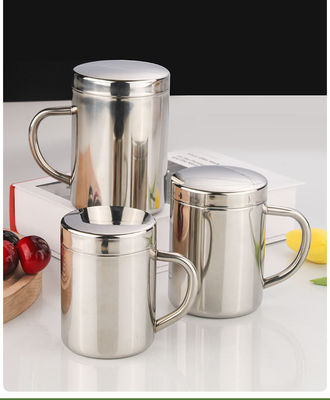 カスタマイズ可能な304ステンレスステール水瓶 ハンドルと蓋付き 210ml/300ml/400ml 直