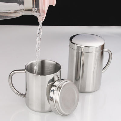 カスタマイズ可能な304ステンレスステール水瓶 ハンドルと蓋付き 210ml/300ml/400ml 直