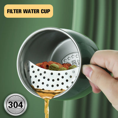 クリエイティブデザイン 半月フィルター付き お茶カップ 501-600ml 容量 304ステンレス