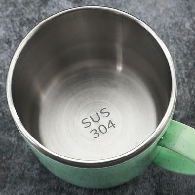 200g ダブルレイヤーステンレスステールコーヒーカップ ハンドル付き