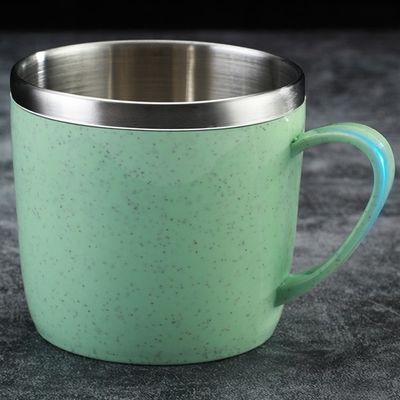 200g ダブルレイヤーステンレスステールコーヒーカップ ハンドル付き