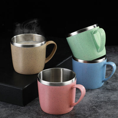 200g ダブルレイヤーステンレスステールコーヒーカップ ハンドル付き