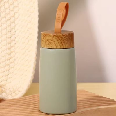 真空 304 ステンレス 断熱水瓶 280ML 携帯 クリエイティブな 木の穀物