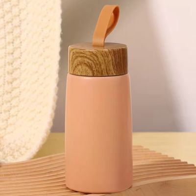 真空 304 ステンレス 断熱水瓶 280ML 携帯 クリエイティブな 木の穀物