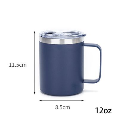 OEM 12ozステンレスステールコーヒーカップ ダブルウォール隔熱と純粋なカラーデザイン