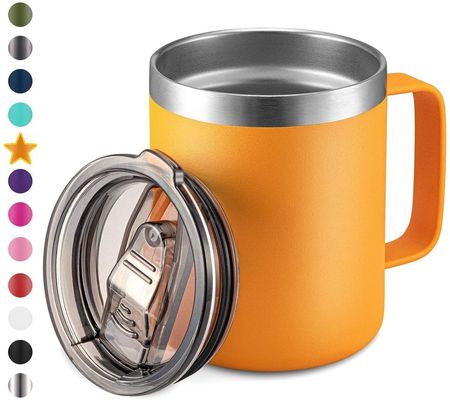 OEM 12ozステンレスステールコーヒーカップ ダブルウォール隔熱と純粋なカラーデザイン
