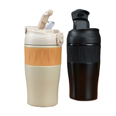 500mlステンレス鋼のコーヒーカップ カーペット付き カスタムロゴ 飲料カップと食品グレードのストロー