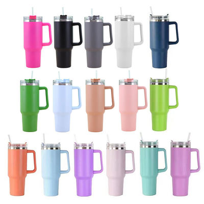 カスタマイズされたロゴ 受け入れられる ストレートステンレス鋼 40Oz トンブル ハンドルとストロー