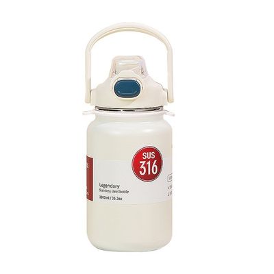 お茶と飲み物用の熱カップ 1300ML 携帯型ステンレス鋼水瓶 グレーのロゴ