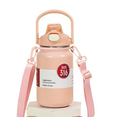 お茶と飲み物用の熱カップ 1300ML 携帯型ステンレス鋼水瓶 グレーのロゴ