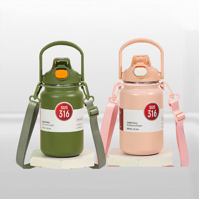お茶と飲み物用の熱カップ 1300ML 携帯型ステンレス鋼水瓶 グレーのロゴ