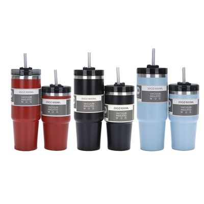 20oz/30oz 容量 真空隔離ステンレス鋼水瓶 ストローを含む