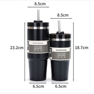 20oz/30oz 容量 真空隔離ステンレス鋼水瓶 ストローを含む