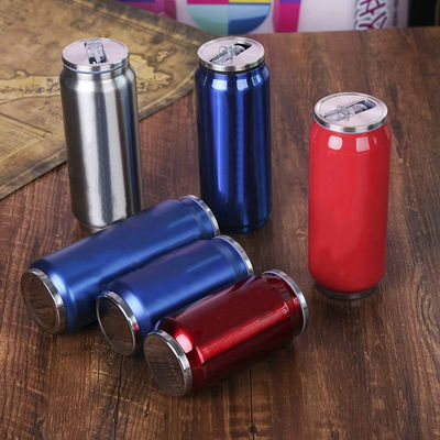 フリップストロー蓋 ダブルウォールステンレス・ステール コラ缶 掃除用サーモス 12オンス/17オンス