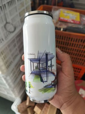 12オンス 17オンス ダブルウォールステンレス鋼ソーダ缶 トンブル ストロー蓋付き飲料ホルダー