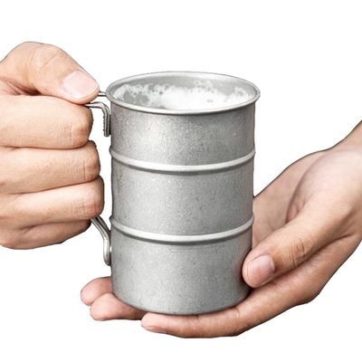 ミニマリストデザインスタイル 壊れないステンレス鋼 ピントビールカップ 380ml ハンドル付き