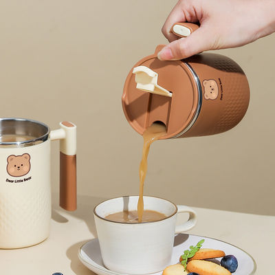 304 ステンレス スチール 朝食カップ 450ml コーヒーカップ 双層と密閉蓋付き