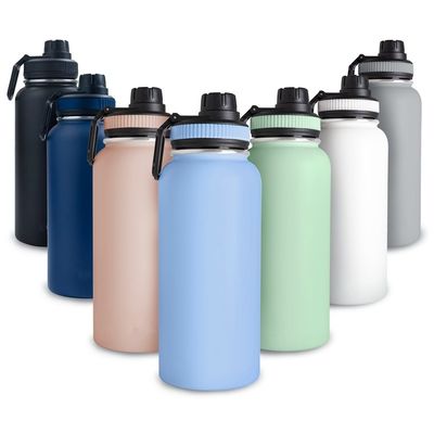 32オンス ダブルウォールステンレス鋼のボトル スポーツボトル ハンドル蓋付き 掃除水瓶