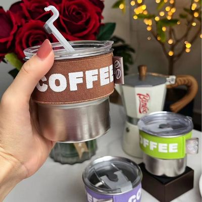 クリエイティブデザイン 304ステンレス鋼コーヒーカップ 400ml 女性用 オフィスプレゼント