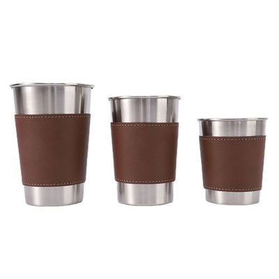 スタックされた 持ち運び可能なステンレス鋼ビールカップ 露天キャンプ用飲料類
