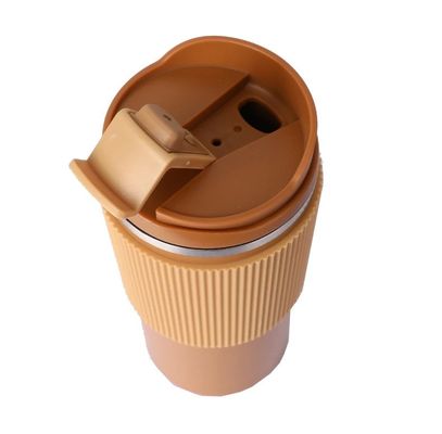 オフィスカップ 450ml ダブルウォールステンレス 旅行コーヒーカップ シリコンケース