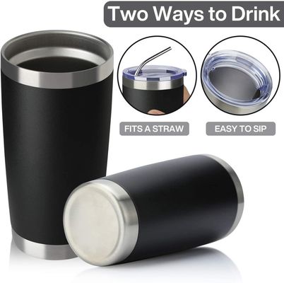 温かい冷たい飲み物を保持する 隔熱 600ml メタル水瓶 ストロー付きの車タンブラー