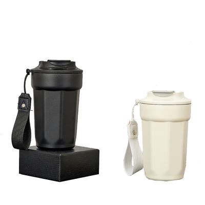スタッドレスタイヤ 真空隔熱コーヒーカップ 420ml 手柄付き八角形ダイヤモンドカップ