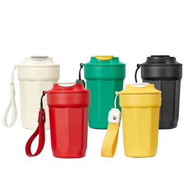 真空隔離式 304 ステンレス ステンレス コーヒー カップ 420ml 手柄付き 八角形 ダイヤモンド形