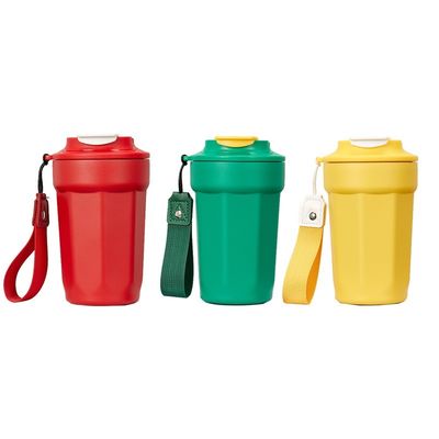 真空隔離式 304 ステンレス ステンレス コーヒー カップ 420ml 手柄付き 八角形 ダイヤモンド形