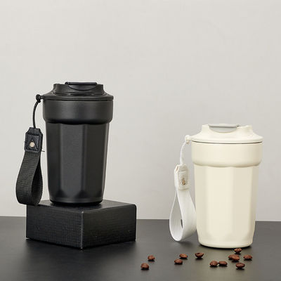 真空隔離式 304 ステンレス ステンレス コーヒー カップ 420ml 手柄付き 八角形 ダイヤモンド形