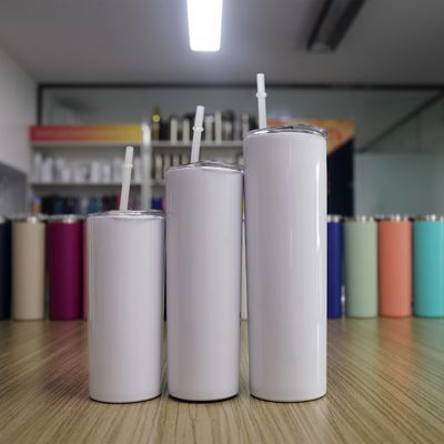 20オンス 30オンス ストレート スキニー サブライメーション トンブル 蓋に螺旋とストローのカップ