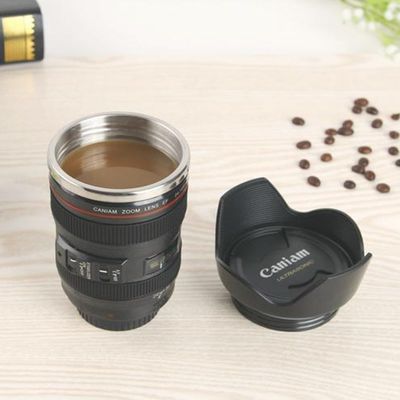 253.4g ダブルウォールステンレス レンズ カメラ カフェカップ 写真愛好家