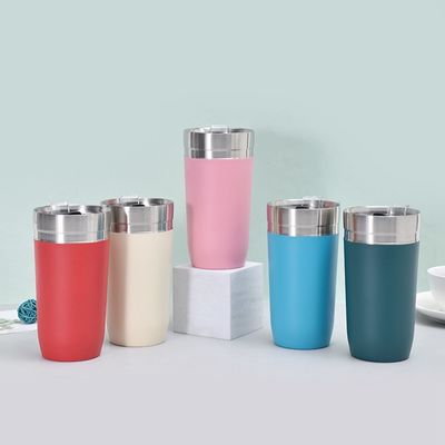 500ml 容量 移動中の個性化コーヒーのための携帯ステンレスステールコーヒーカップ